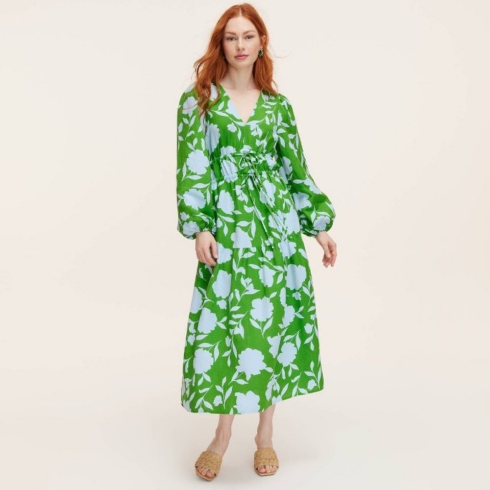 kate spade new york x Target Classic Rose Linen Long Sleeve Maxi Dress, Size XXL